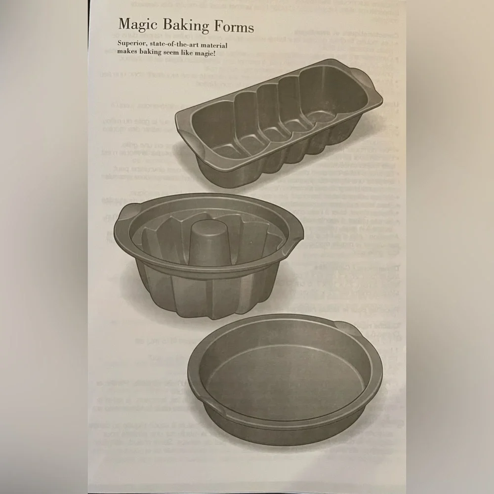 2 Tupperware Red Silicone Magic Baking Forms & Information/Care/Recipe Booklet